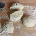 gluten-free bao dough cut in half