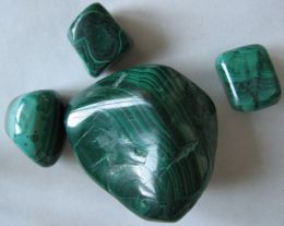 beautiful green malachite tumbled stones