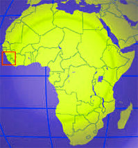 Map of africa with sierra leone marked